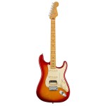 Fender American Ultra Stratocaster® HSS, Maple Fingerboard, Plasma Red Burst w/ Hard Case