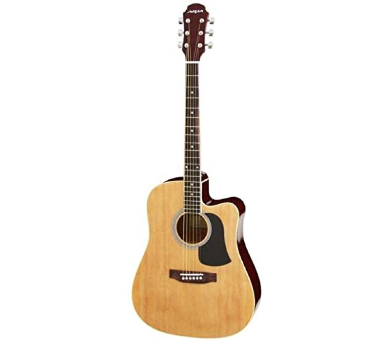 Aria AWN15CELN Semi Acoustic Guitar - Natural (LEFT Handed)