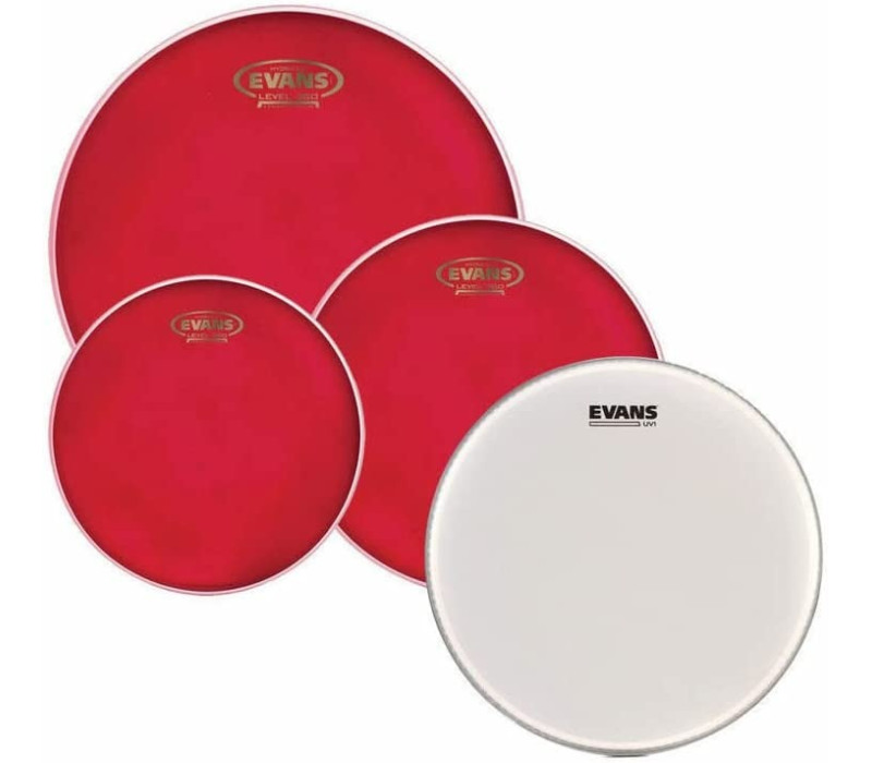 Evans Hydraulic Red Rock Pack (10", 12", 16") with 14" UV1 Coated Snare Batter (EPP-HRUV1-R)