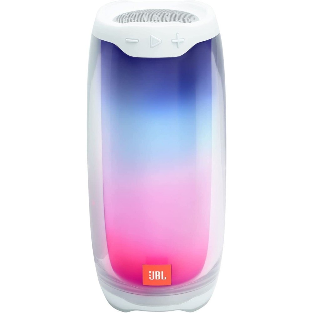 JBL Pulse 4 Waterproof Portable Bluetooth Speaker with Light Show - White