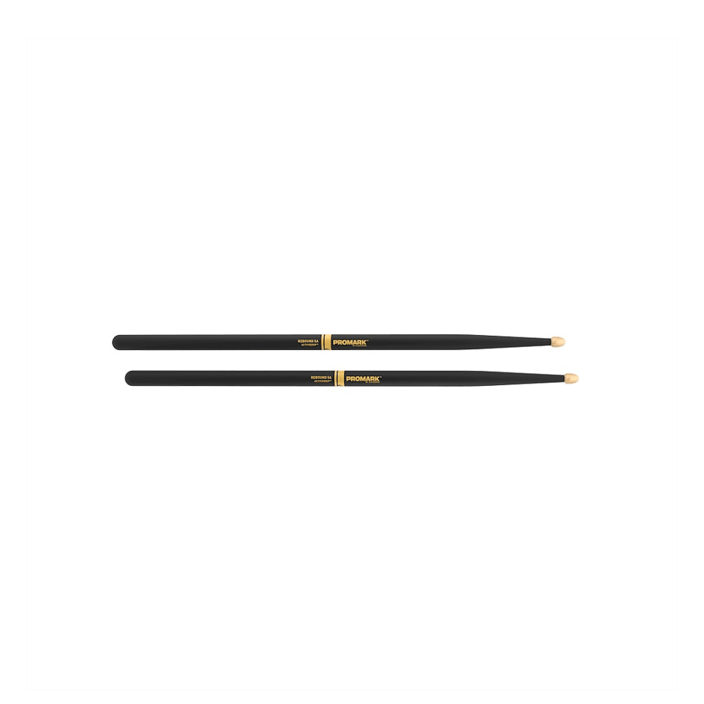 Promark R5AAG ActiveGrip Forward Drumsticks, Acorn Tip, Black, Rebound 5A