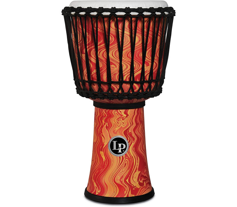 Latin Percussion 10" Rope Tuned Circle Djembe - Orange Marble