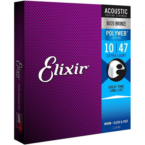 ELIXIR ACOUSTIC 80/20 BRONZE WITH POLYWEB COATING - 11000