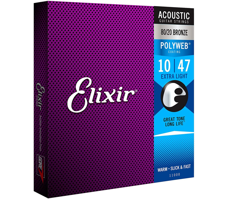 ELIXIR ACOUSTIC 80/20 BRONZE WITH POLYWEB COATING - 11000