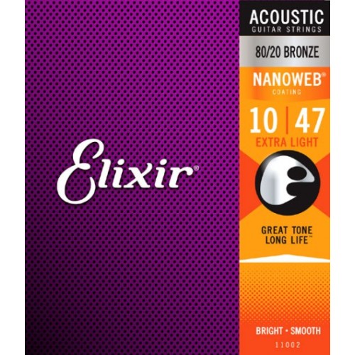 ELIXIR ACOUSTIC 80/20 BRONZE WITH NANOWEB COATING - 11002