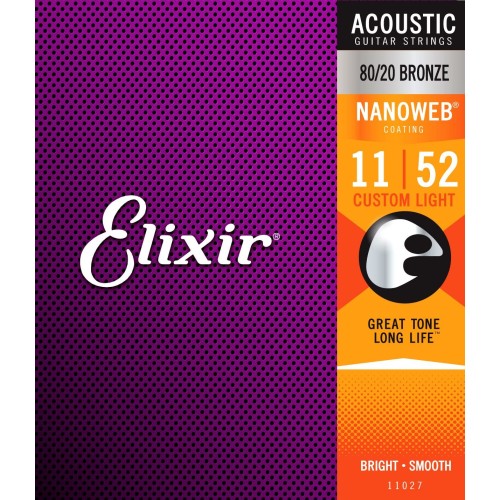 ELIXIR ACOUSTIC 80/20 BRONZE WITH NANOWEB COATING - 11027