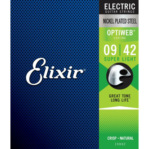 ELIXIR ELECTRIC NICKEL PLATED STEEL WITH OPTIWEB COATING - 19002