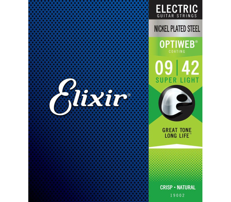 ELIXIR ELECTRIC NICKEL PLATED STEEL WITH OPTIWEB COATING - 19002