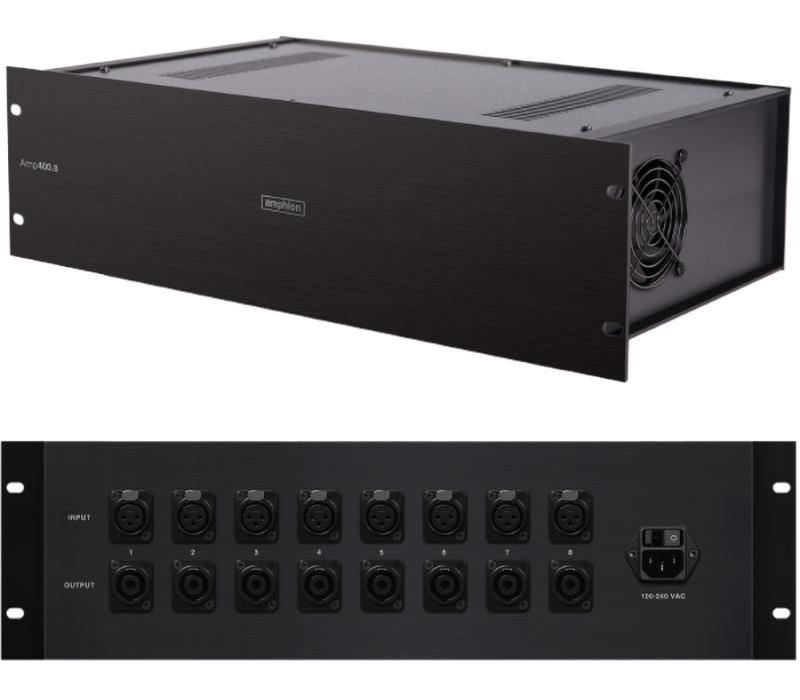 Amphion Amp400 wide variety configuration 8-channel amplifier