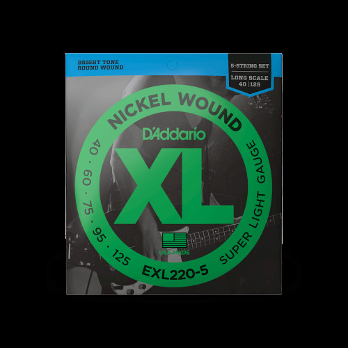 D'Addario EXL220-5 Super Light Long Scale 5-String Bass Strings