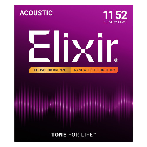 16027 - Elixir Nanoweb Phosphor Bronze Acoustic Guitar Strings