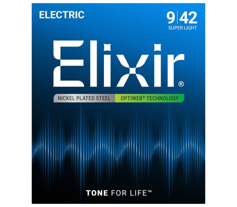 ELIXIR ELECTRIC NICKEL PLATED STEEL WITH OPTIWEB COATING - 19002