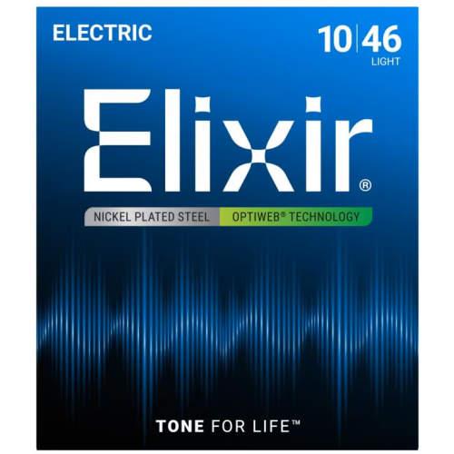 ELIXIR ELECTRIC NICKEL PLATED STEEL WITH OPTIWEB COATING - 19052