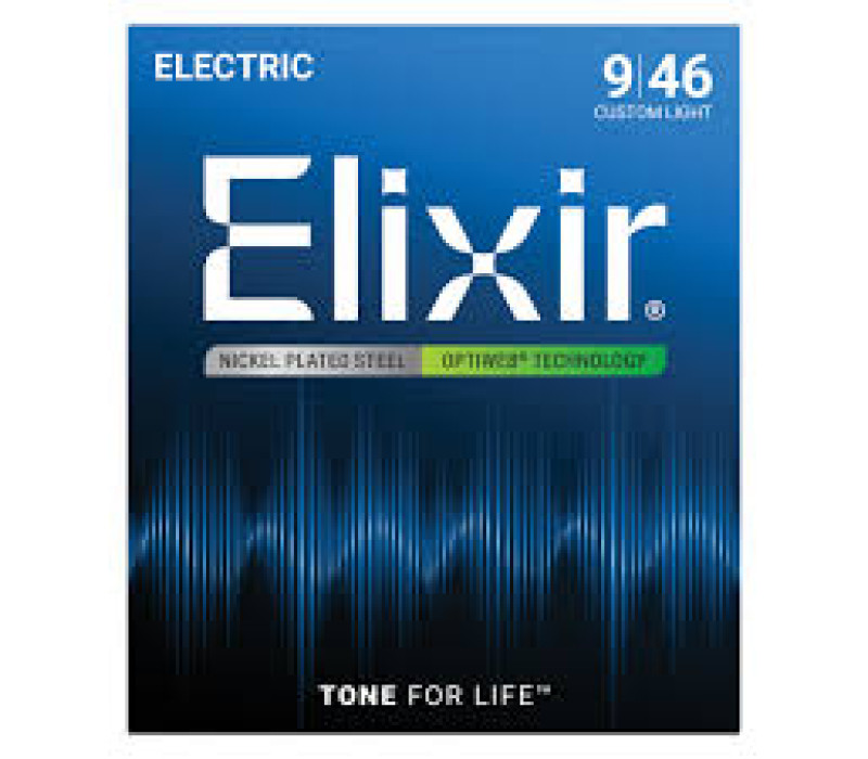 ELIXIR ELECTRIC NICKEL PLATED STEEL WITH OPTIWEB COATING - 19027