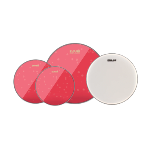 Evans Drum Heads - Hydraulic Red Fusion Pack (10", 12", 14") with 14" UV1 Coated Snare Head