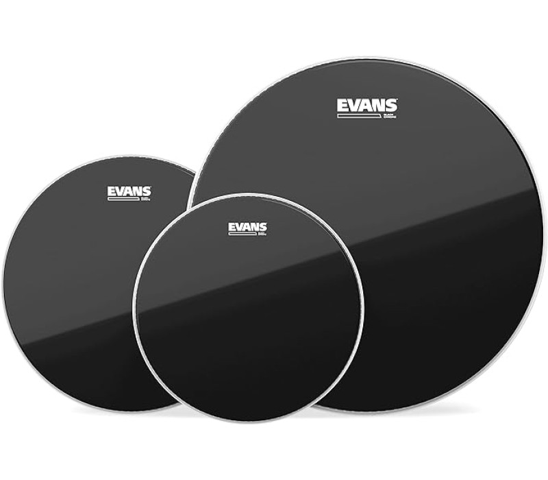Evans Drum Heads - Black Chrome Tompack, Rock (10 inch, 12 inch, 16 inch) - ETP-CHR-R