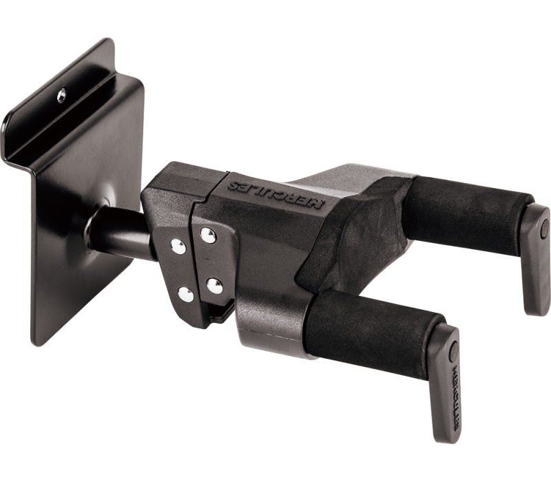 HERCULES AUTO GRIP SYSTEM (AGS) GUITAR HANGER, SLAT WALL MOUNT, SHORT ARM -  GSP39SB PLUS