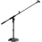 The HERCULES MS120B LOW PROFILE "H" BASE MIC STAND W/BOOM & MIC CLIP