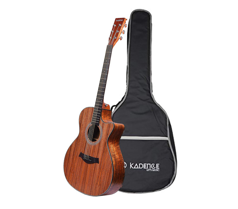 Kadence Acoustica Series Acoustic Electric Guitar - Wooden Acoustic Guitars (Zebra Wood)