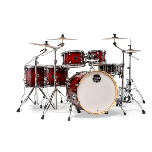 Mapex  AR628SFUVNR Armory Shell Pack WITH HP8005 HARDWARE PACK - Red Onyx Burst (NR) (WITHOUT CYMBALS & THRONE)