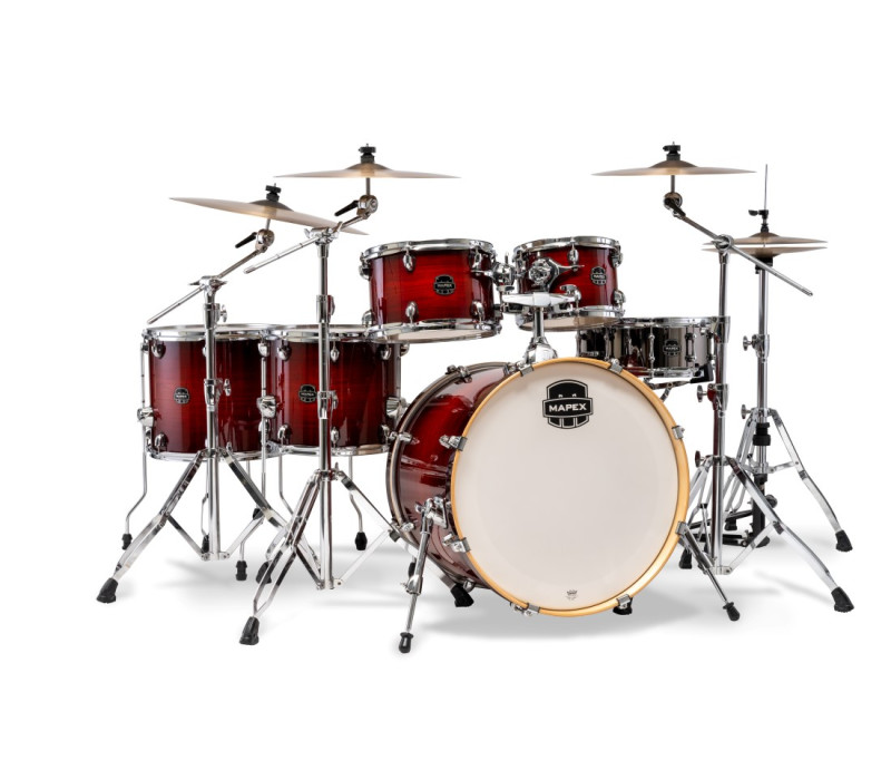 Mapex  AR628SFUVNR Armory Shell Pack WITH HP8005 HARDWARE PACK - Red Onyx Burst (NR) (WITHOUT CYMBALS & THRONE)